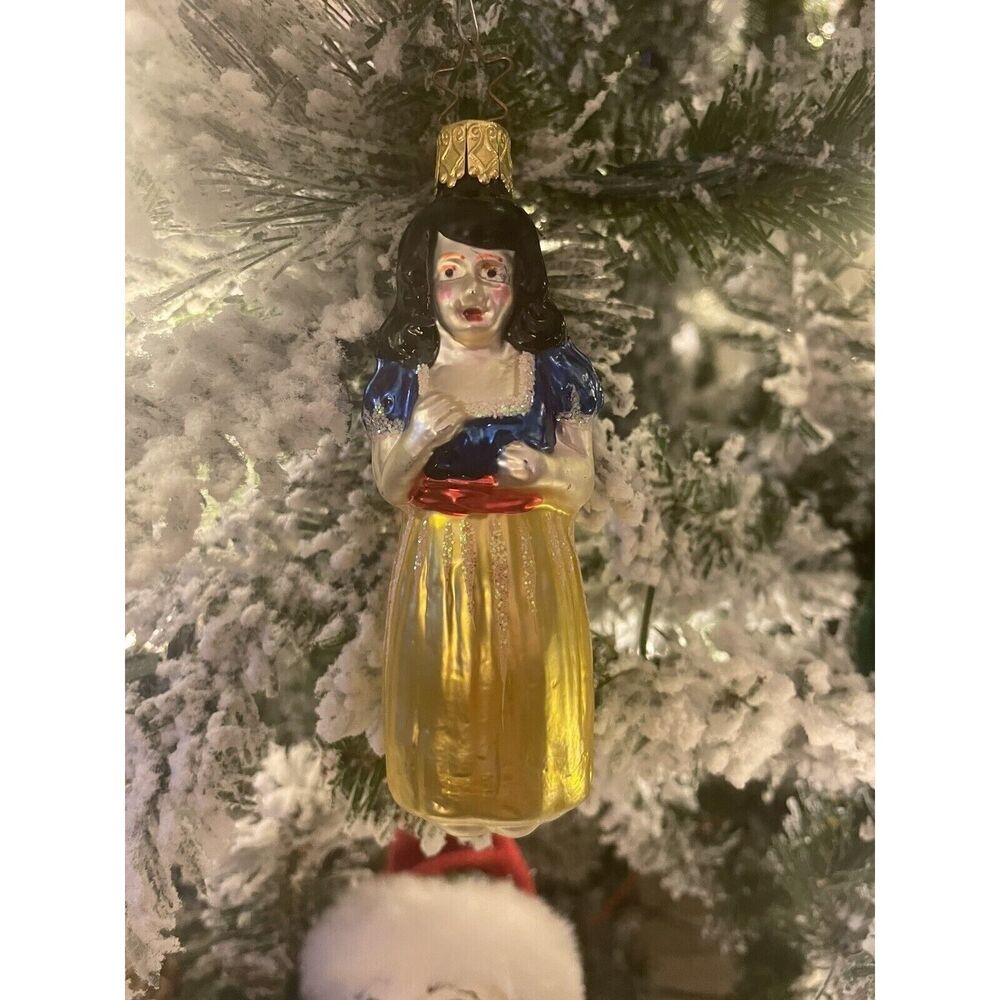 Inge Glas Germany‎ Princess Snow White Glass Christmas Ornament Red Purple Gold